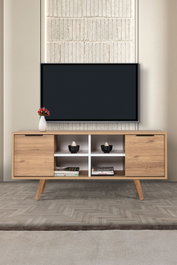 Hanah Home Sina 3321 Soporte para TV Roble Zafiro y Blanco